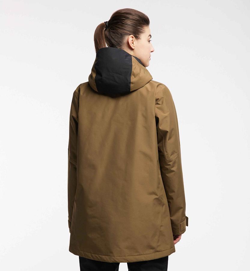 Haglöfs Womens Lumi Parka Brown/Black New Zealand 45870CJFQ